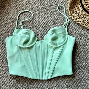 Zara mint green corset top